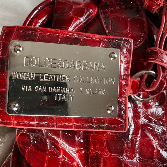 D&G burgundy crocodile leather handbag - Picture 5 of 6